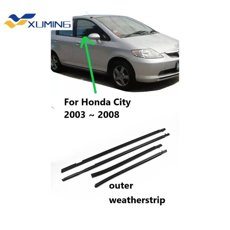 ขอบซีลประตูหน้าต่างรถยนต์ สําหรับ Honda City 2003 2004 2005 2006 2007 2008