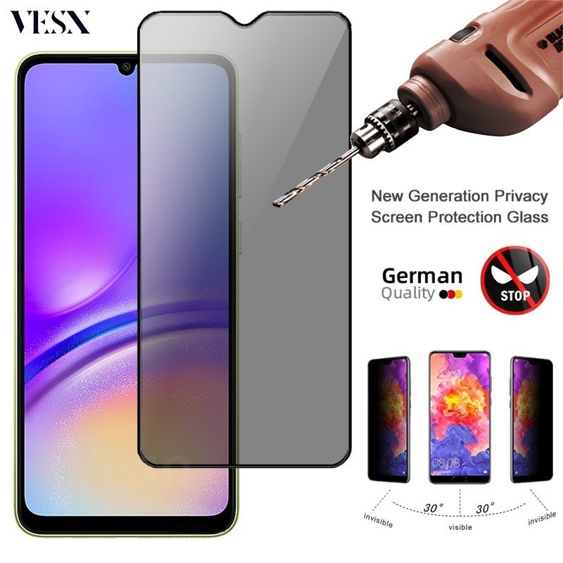 ฟิล์มกระจก ใช้สำหรับ กันเสือก ป้องกันคนมอง แบบเต็มจอ Samsung ss Galaxy A06 A06s A05 A05s A04 A04s A04E A03 A03s A02 A02s 4G 5G 2024