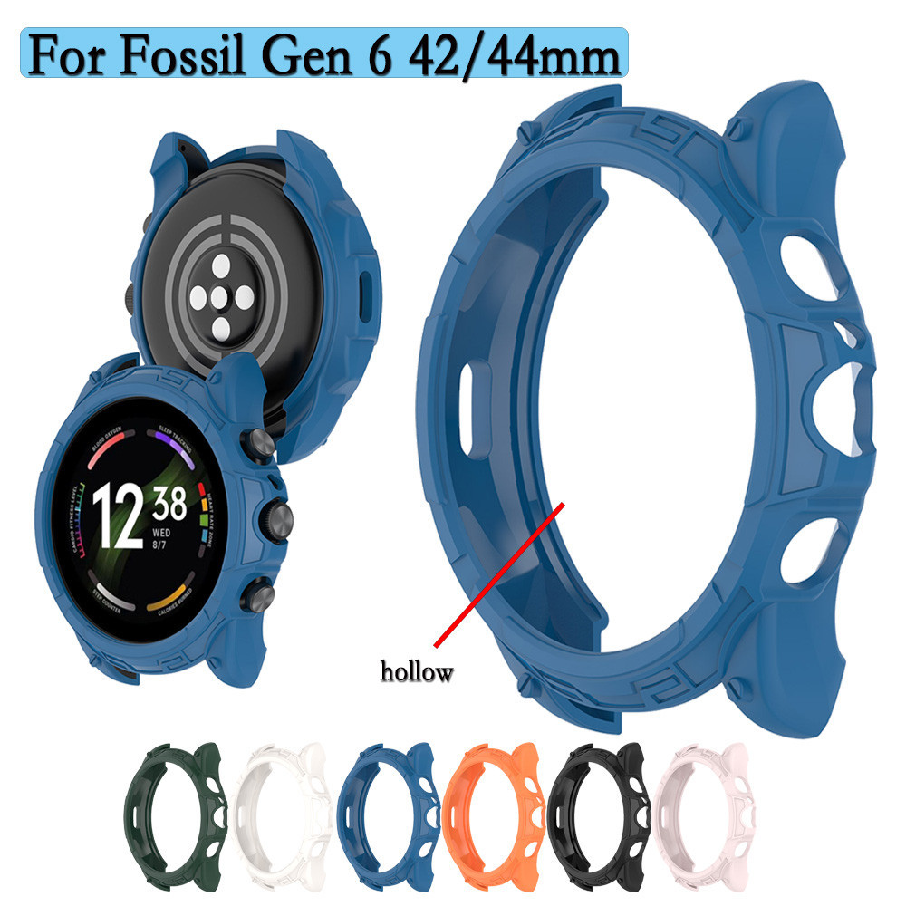 Fossil Gen6 ซิลิโคนคุณภาพสูง TPU Soft สมาร์ทวอท์ชสําหรับ Fossil Gen 6 42 มม.44 มม.กันกระแทก Anti-Fin