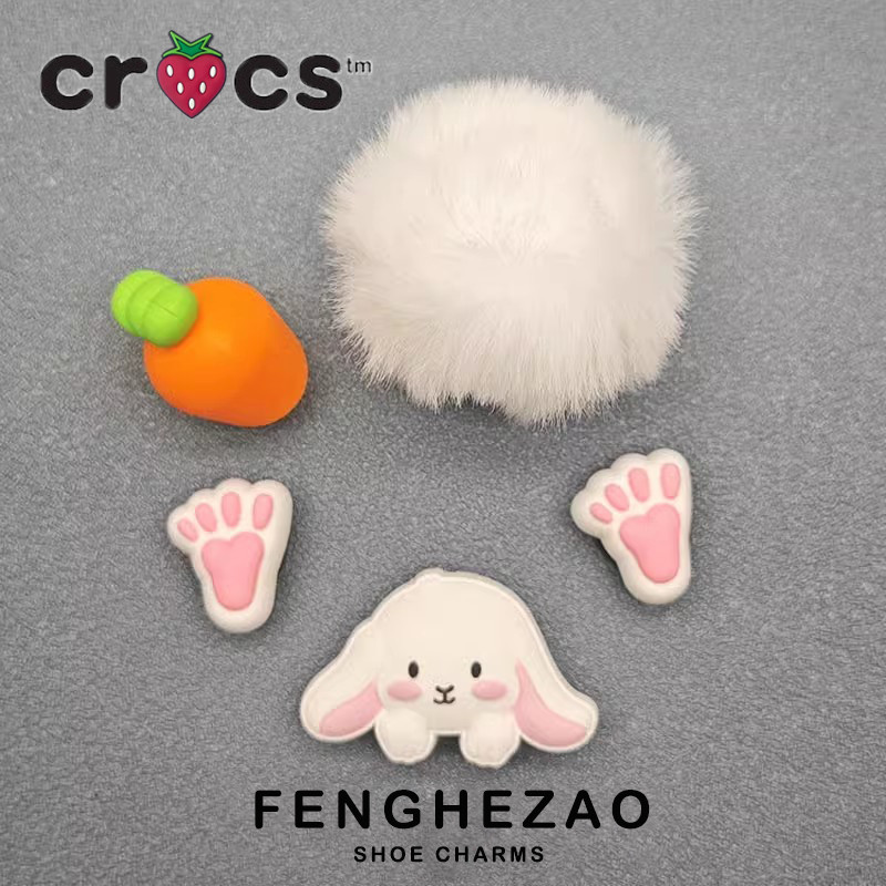 CROCS 2024 จิ๊บบิทซ์ จระเข้ เสน่ห์ เครื่องประดับ รองเท้ารูแท้, รองเท้าดอกไม้, หัวเข็มขัดรองเท้าตกแต่ง, การ์ตูน ทําเอง จระเข้ อุปกรณ์เสริม, หัวไชเท้าแร