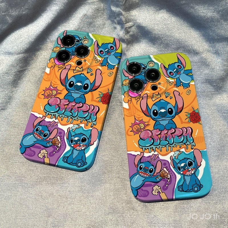 น ่ ารักการ ์ ตูน Stitch hard case แพคเกจเต ็ มรูปแบบ anti drop hard กรณีโทรศัพท ์ เหมาะสําหรับ iPhone 15 14 13 12 11 pro Max se X XR XS Max 7 8 6s Plus & *-