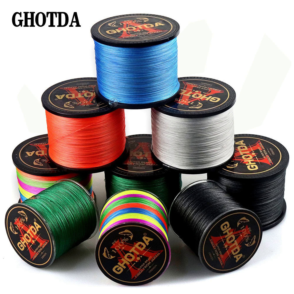 สายตกปลาถัก GHOTDA 8 Strands สายตกปลาถักเปีย 500/300/100 เมตร 0.8#-12.0# Multifilament PE น้ําเค็ม F