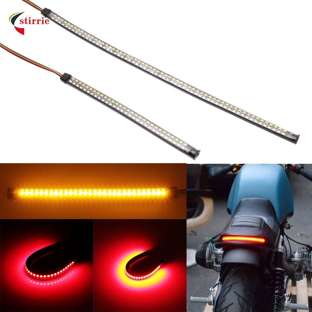 สัญญาณ LED เบรคเลี ้ ยวไฟท ้ ายแถบยืดหยุ ่ นสาย Universal PULSAR Cafe Racer รถจักรยานยนต ์ Buccaneer