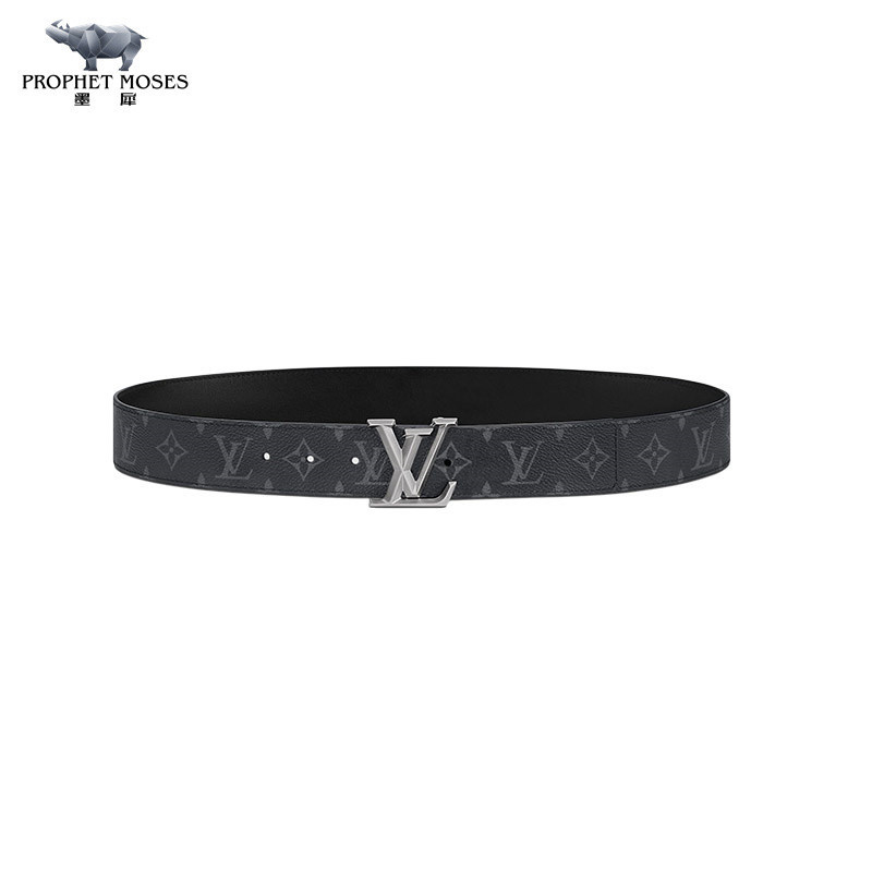 Louis Vuitton/Louis Vuitton Men's Classic Monogram Eclipse Canvas Cowhide LV PYRAMIDE 40mm Belt Business Casual M0607T