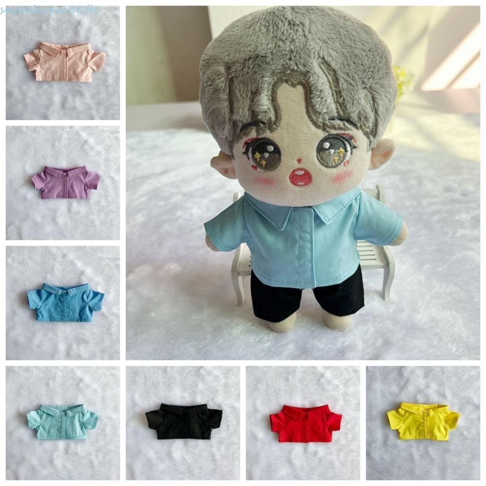 เซเว่นโฮม3จ เสื้อผ้าตุ๊กตาสําหรับ10/15/20เซนติเมตรไอดอลตุ๊กตา,เสื้อผ้าตุ๊กตาอุปกรณ์ตุ๊กตาตุ๊กตาปกเสื้อผ้า,ที่มีสีสันแข็งเสื้อปกสบายๆน่ารักมินิตุ๊กตาเสื้