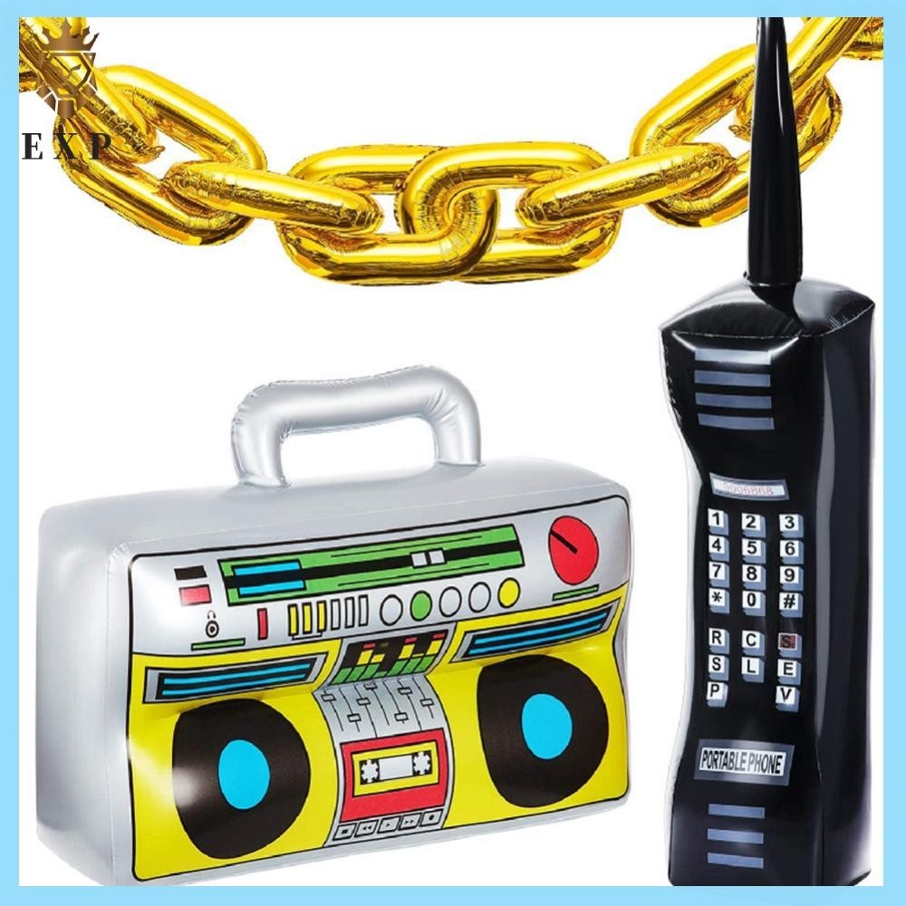 [ ระเบิด1.th ] 80s 90s วิทยุเป ่ าลม Boombox โซ ่ โทรศัพท ์ มือถือ Prop อุปกรณ ์ วันเกิด