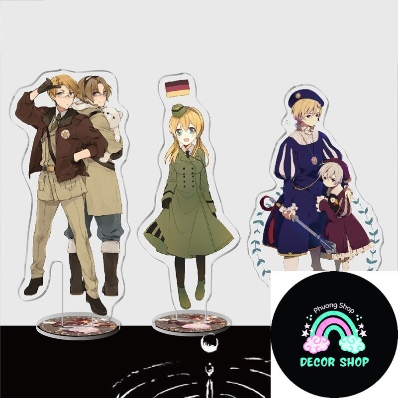 Hetalia Axis Powers Acrylic Standee รุ่นสําหรับโต๊ะรูปปั้นเรซิ่นอะคริลิคใส 2 ด้าน