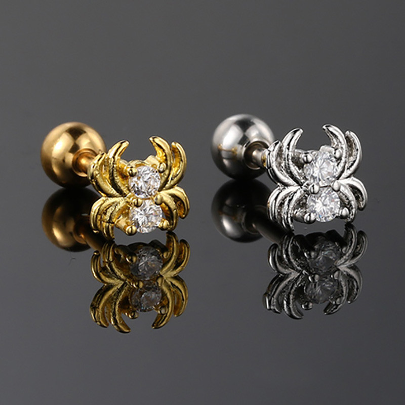 1 PC Designer Spider รูป Helix Daith Tragus หูกระดูกอ่อน Piecing ต่างหูสําหรับผู้หญิงผู้ชาย Y2k อินเทรนด์แฟชั่นเครื่องประดับ CC173