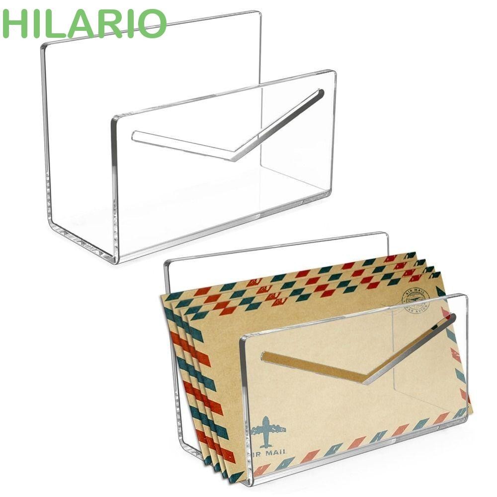 ชั้นวางที่ใส่จดหมาย HILARIO, ที่ใส่ไฟล์และจดหมายน้ําหนักเบาสีดํา, ที่ใส่เอกสารกระดาษแฟ้มออแกไนเซอร์ซองอะคริลิคใสและบิลเรียงลําดับโต๊ะ