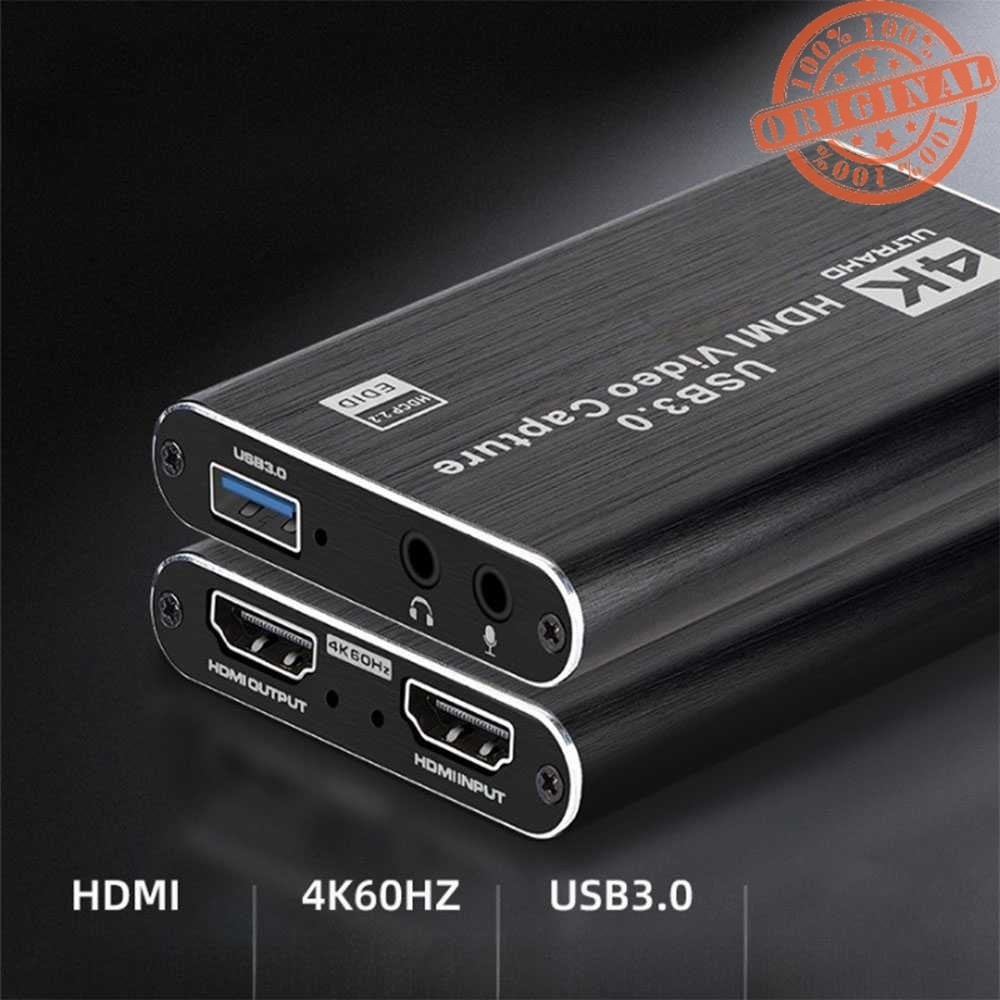 (Hstore7🏠 Alloyseed HDMI Video Capture Card Adapter Grabber Record Box USB3.0 4K - RU900