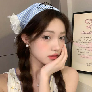 ในไทย💖ผ้าโพกหัวทรงสามเหลี่ยมลายสก๊อตที่คาดผมสไตล์โบฮีเมียนลูกไม้สําหรับผู้หญิงเหมาะแก่การถ่ายรูปในวันหยุด.coolcolor.th