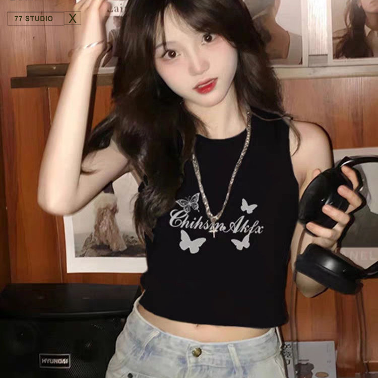 （พร้อมส่งจากกทม มาถึงใน 2วัน）100%Cotton  เสื้อกล้ามเอวลอย  ผ้าคัตคอน นิ่มใส่สบาย   เสื้อสายเดี่ยว เซ็กซี่น่ารัก