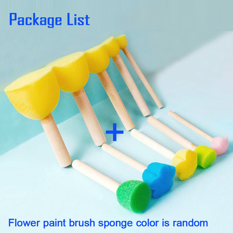 10 ชิ ้ น/ชุดฟองน ้ ําแปรงทาสีไม ้ จับทรงกลมลายดอกไม ้ ฟองน ้ ําซีลศิลปะภาพวาดเครื ่ องมือสําหรับเด ็ กนักเรียน - รูปที่ 7