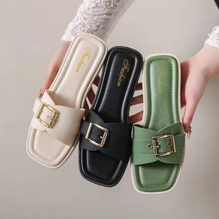 พร้อมส่ง🚚 รองเท้าแตะผู้หญิง ส้นแบน แฟชั่น ลำลอง เพิ่ม1ไซส์ กันลื่น ฤดูร้อน รองเท้านุ่ม เย็นสบาย A-028