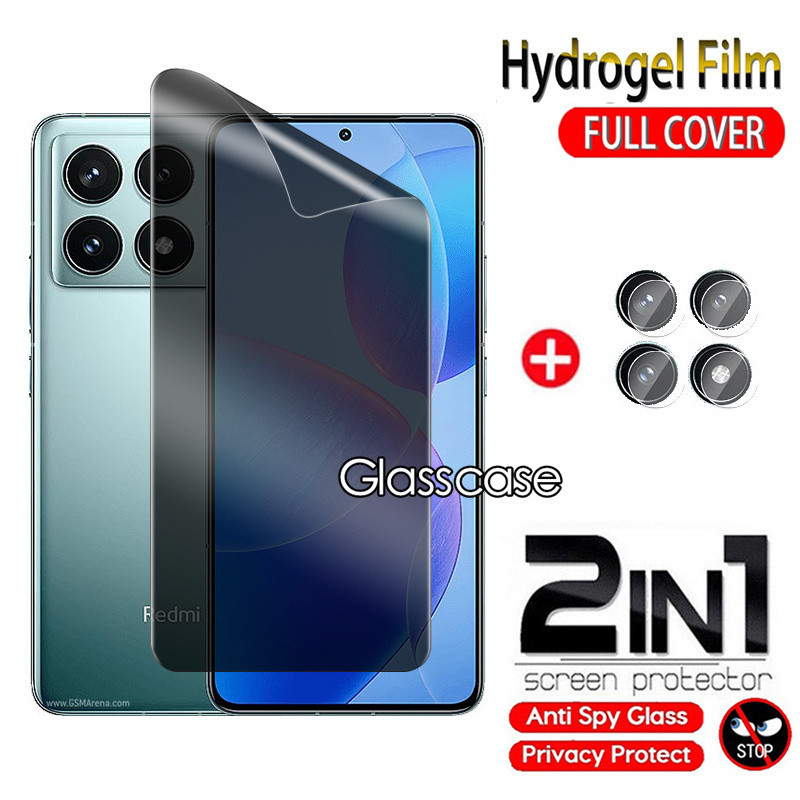 2 IN 1 ความเป็นส่วนตัวหน้าจอ Soft Hydrogel ฟิล์มสําหรับ Xiaomi Poco F6 X6 M6 pro F6pro M6pro PocoF6p