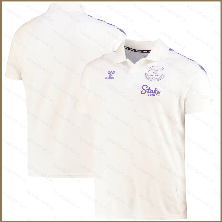【 Sy3 】 Everton Jersey POLO Fans Warm Up Short Sleeve Training เสื ้ อยืดฟุตบอลสีขาว Sports Tee Plus Size
