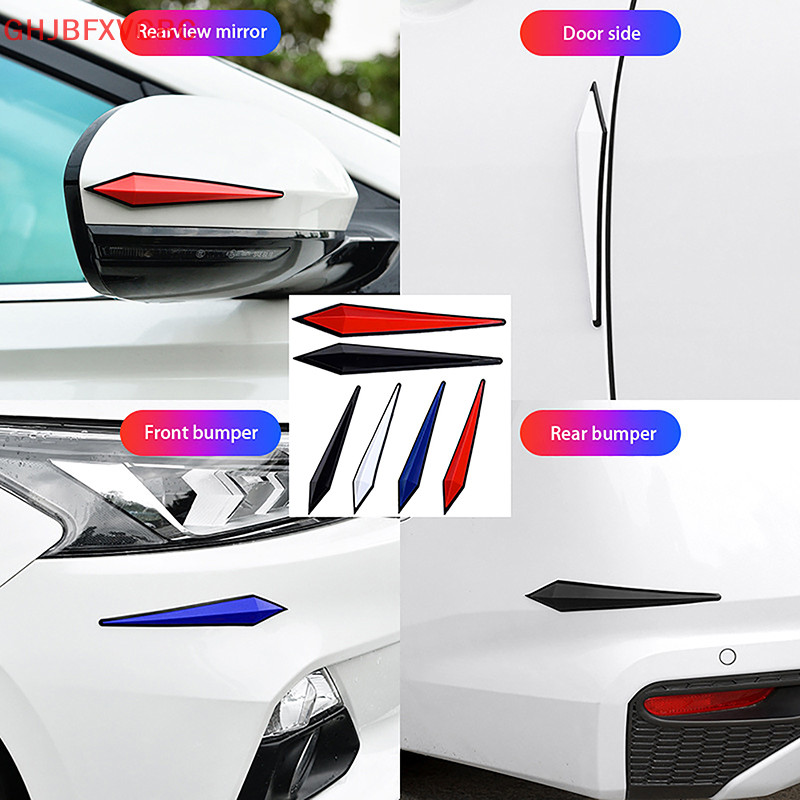 Zhechuiaa.th 1/4pcs รถ Antis-scratch ป ้ องกันสติกเกอร ์ Body Bumper Anti-collision ป ้ องกันประตูกระจกมองหลัง Edge Guard ยางแถบเงินใหม ่