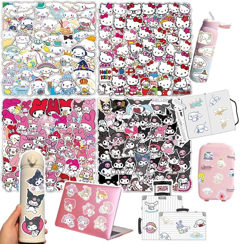50ชิ้น ทํานอง คิตตี้สติ๊กเกอร์ น่ารัก อะนิเมะสติ๊กเกอร์ไวนิลสติกเกอร์กันน้ําสําหรับแล็ปท็อปขวดน้ําสเก็ตบอร์ดกีตาร์ชายหญิงเด็กวัยรุ่นผู้ใหญ่ว – โปรปัง