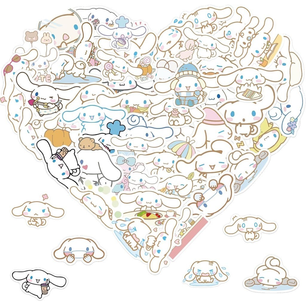 50 ชิ้นการ์ตูน Cinnamoroll สติกเกอร์น่ารัก Sanrio อะนิเมะ Decals เคสโทรศัพท์สมุดภาพแล็ปท็อป Kawaii Graffiti สติกเกอร์ตกแต่ง