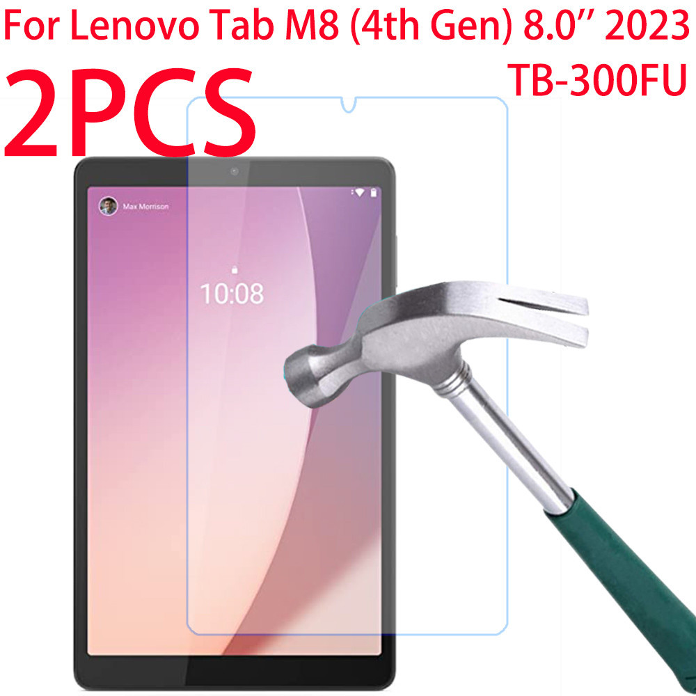 2pcs Temopered Glass สําหรับ Lenovo Tab M8 (4th Gen) 2023 8.0 นิ้วป้องกันหน้าจอ TB300FU กระจกนิรภัยฟ