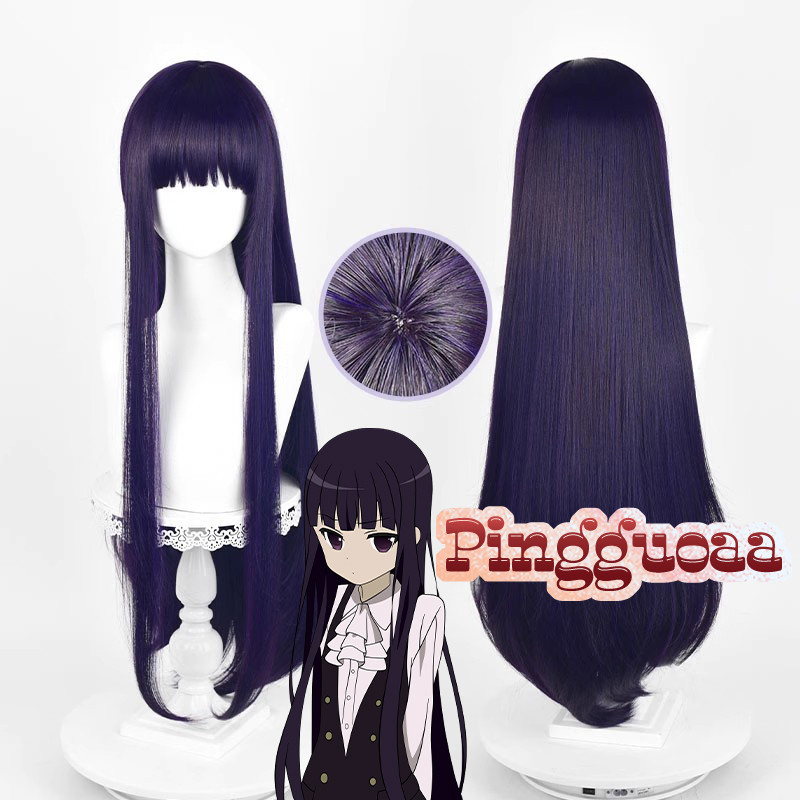 【Manmei】Inu x Boku SS Ririchiyo Shirakiin Cosplay Wig 92cm Long Purple Black Heat Resistant Syntheti