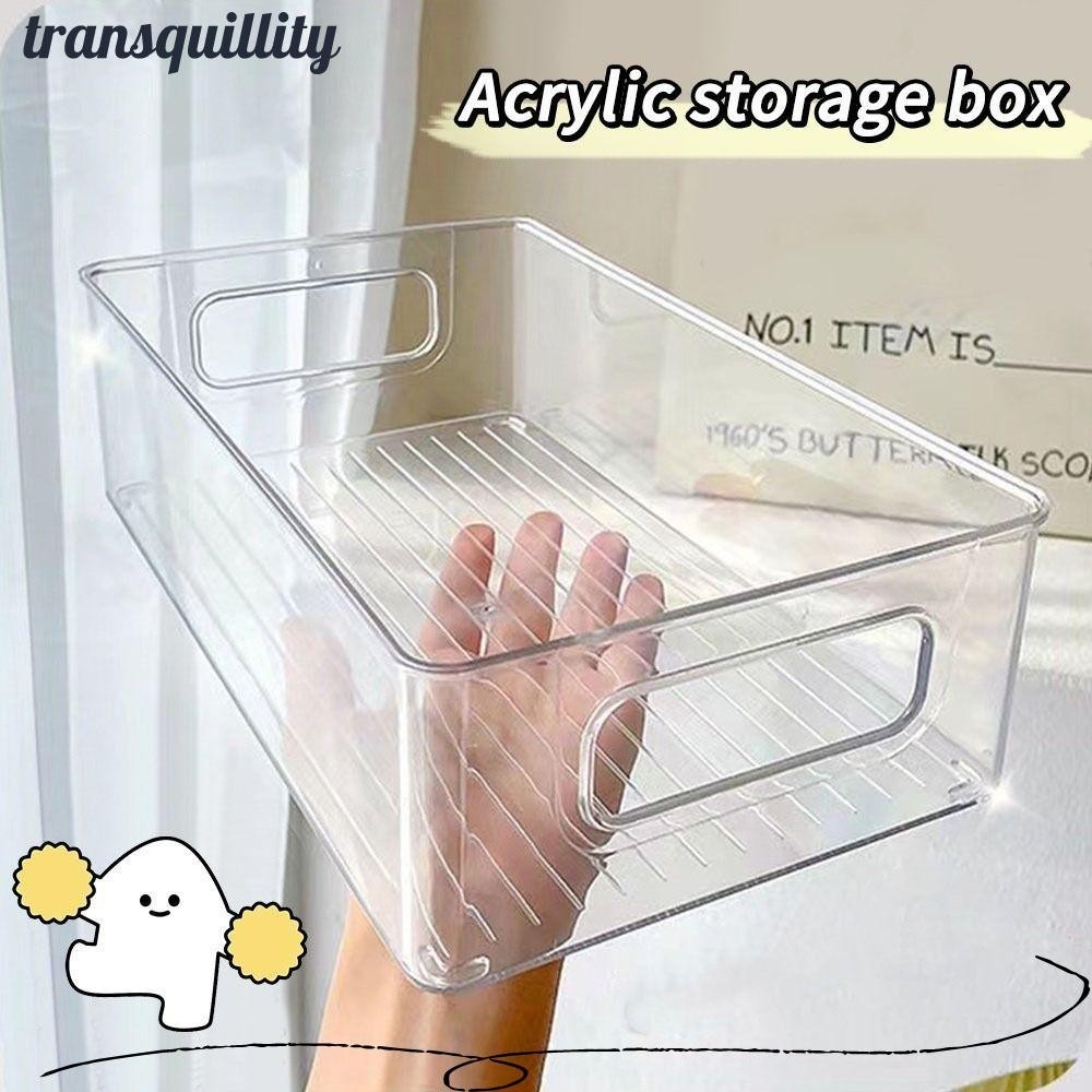 Transquillity 1 ชิ้นกล่องเก็บโต๊ะ,กว้างใช้ตารางห้องครัวนักเรียนตู้เย็นกล่องเก็บ,ผลไม้อาหาร Jars หนังสือเครื่องประดับเครื่องสําอางโปร่งใส Stackable Organizer คอนเทนเนอร์