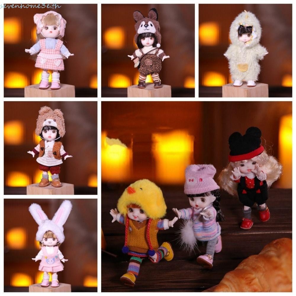 Sevenhome3e Ob11 ตุ๊กตา Bjd, พร้อมเสื้อผ้าแต่งตัวข้อต่อที่ถอดออกได้ตุ๊กตา, DIY 13 ข้อต่อที่มีสีสันน่ารักเลียนแบบเจ้าหญิงตุ๊กตาสาว