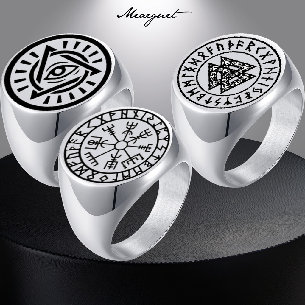 Meaeguet ส่วนบุคคล Creative แหวน Evil Eye แหวนแฟชั่น Punk อุปกรณ์เสริมสําหรับชายโลโก้ที่กําหนดเอง