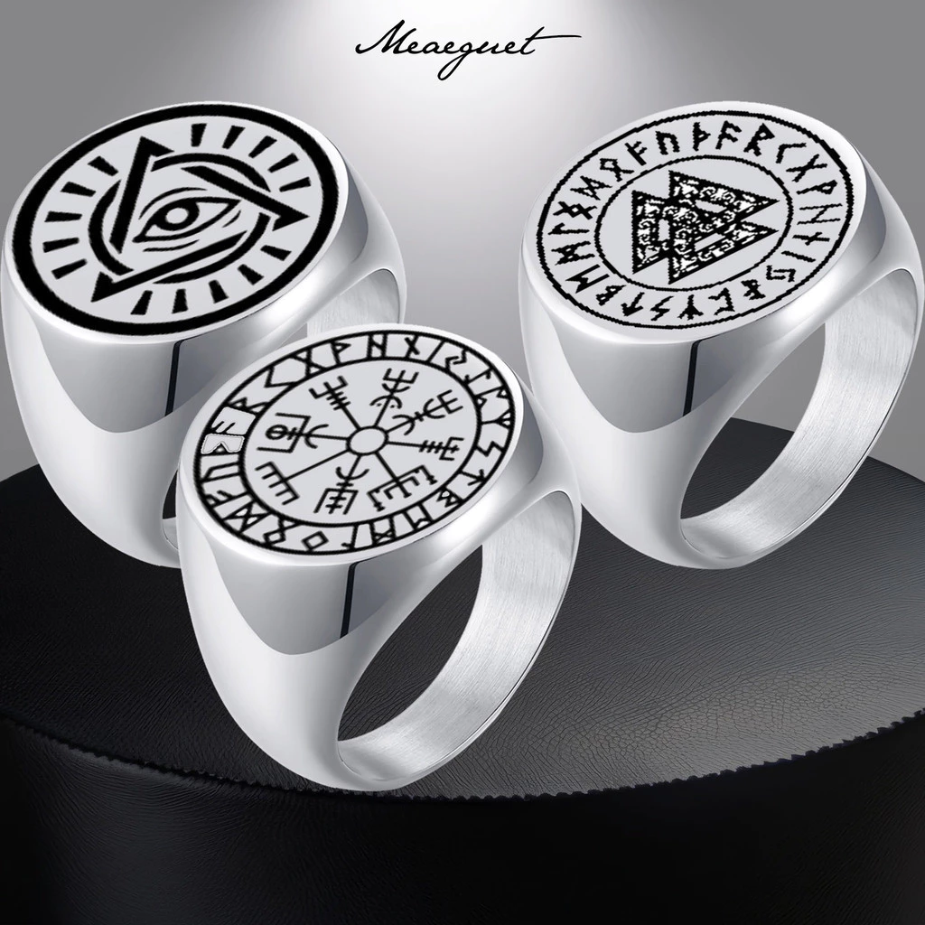 Meaeguet ส่วนบุคคล Creative แหวน Evil Eye แหวนแฟชั่น Punk อุปกรณ์เสริมสําหรับชายโลโก้ที่กําหนดเอง