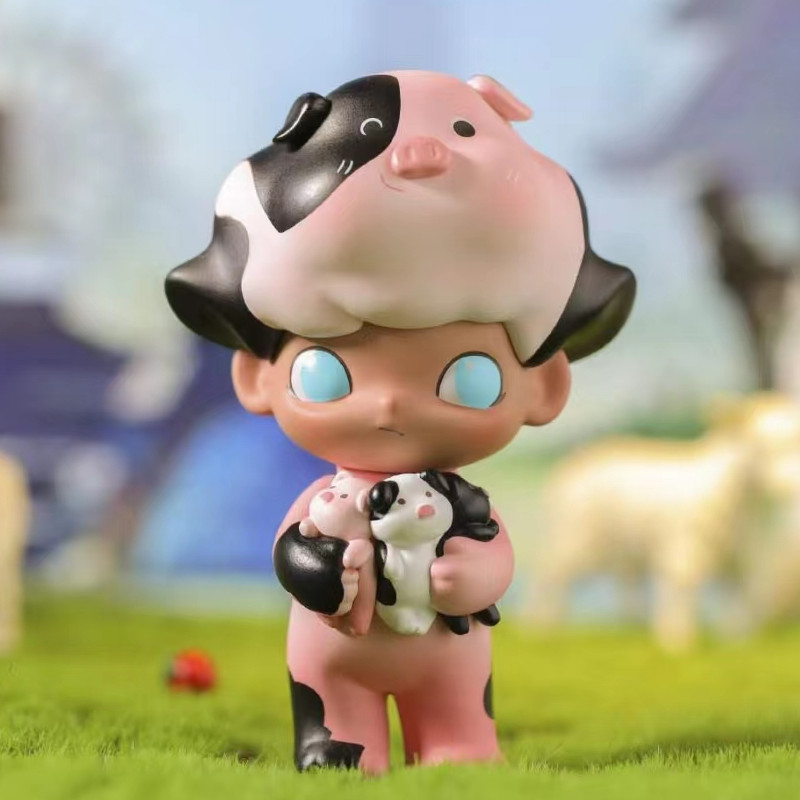 P POPMART DIMOO DIMOO สามหมูน้อย Ming กล่องรูปของขวัญวันเกิดตุ๊กตาตกแต่งของเล่นอินเทรนด์