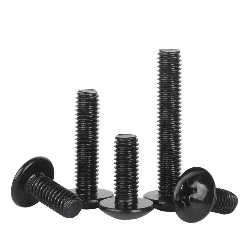 หัวสกรูสเตนเลส 304 หัวกลม หัวแบน ขนาดใหญ่ สีดํา สําหรับร่ม  M3 M4 M5 M6 - รูปที่ 2