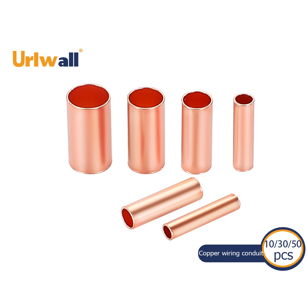 Urlwall 10/30/50PCS GT ทองแดงเชื่อมต่อท่อลวด Joint ทองแดงขนาดเล็กฮาร์ดแวร์อุปกรณ์เสริมพิเศษหลอดทองแดงขนาดเล็กหลอดเชื่อมต่อทองแดงลวดเชื่อมต่อ