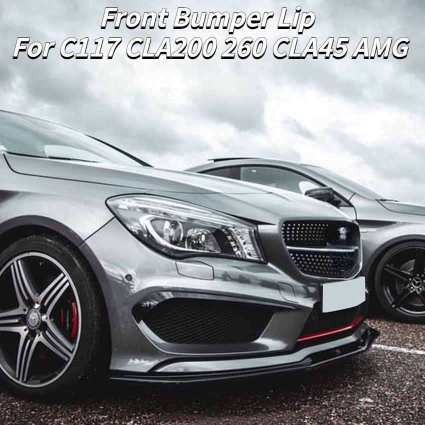 สําหรับ Mercedes Benz CLA Class C117 CLA200 260 CLA45 AMG 2013 2014 2015 รถกันชนหน้า Lip Body Kit สปอยเลอร์ Canard คาร์บอนดู