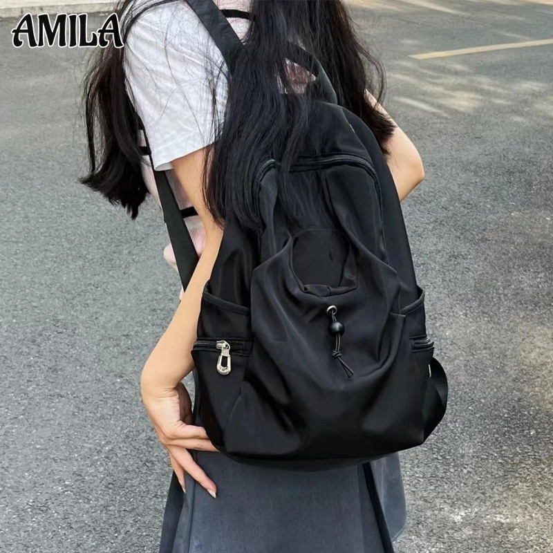Amila Fashion Travel Bag Simple Casual College Style College Students ' Backpack