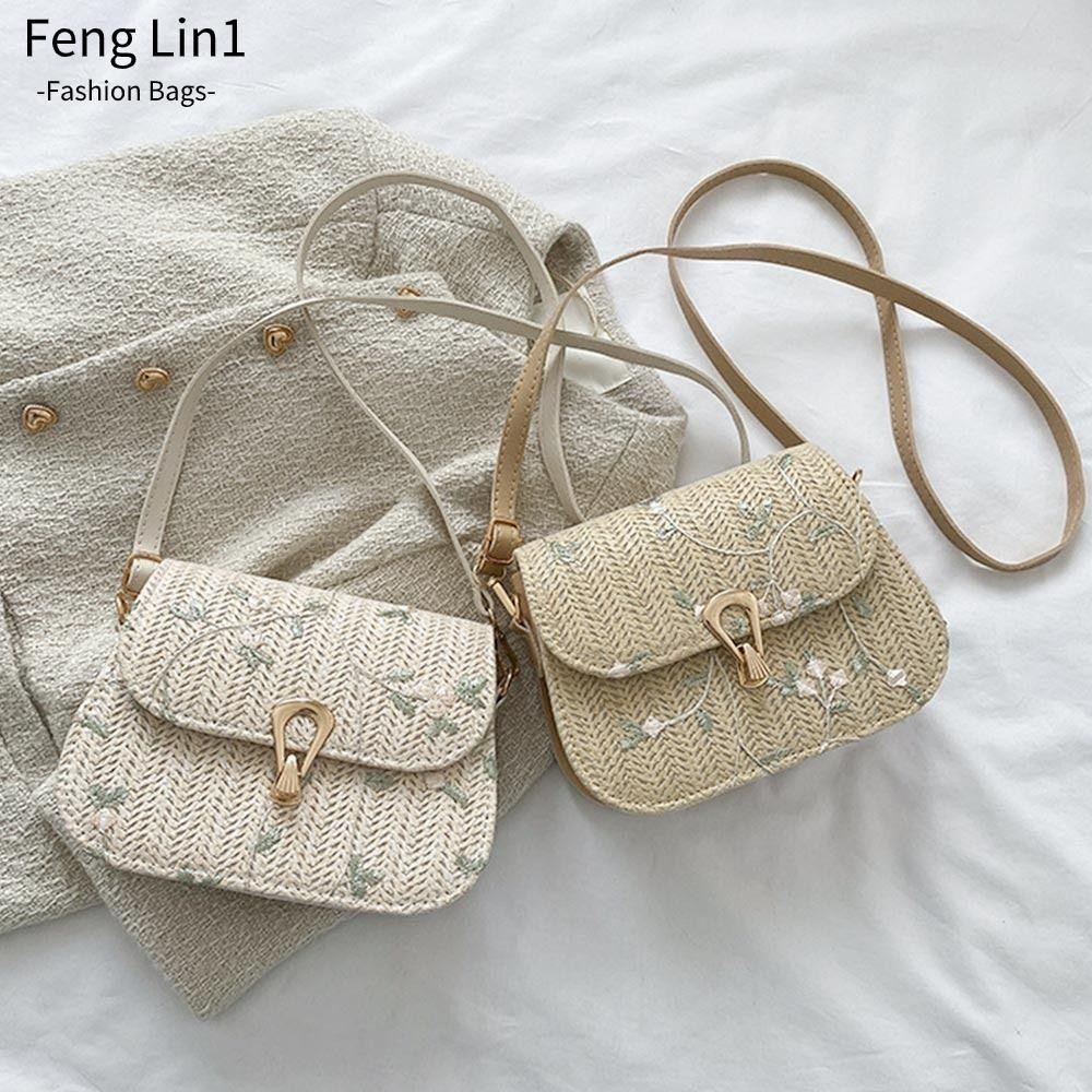 Fengling กระเป ๋ าฟางผู ้ หญิงน ่ ารักฤดูร ้ อนกระเป ๋ าสะพายข ้ าง