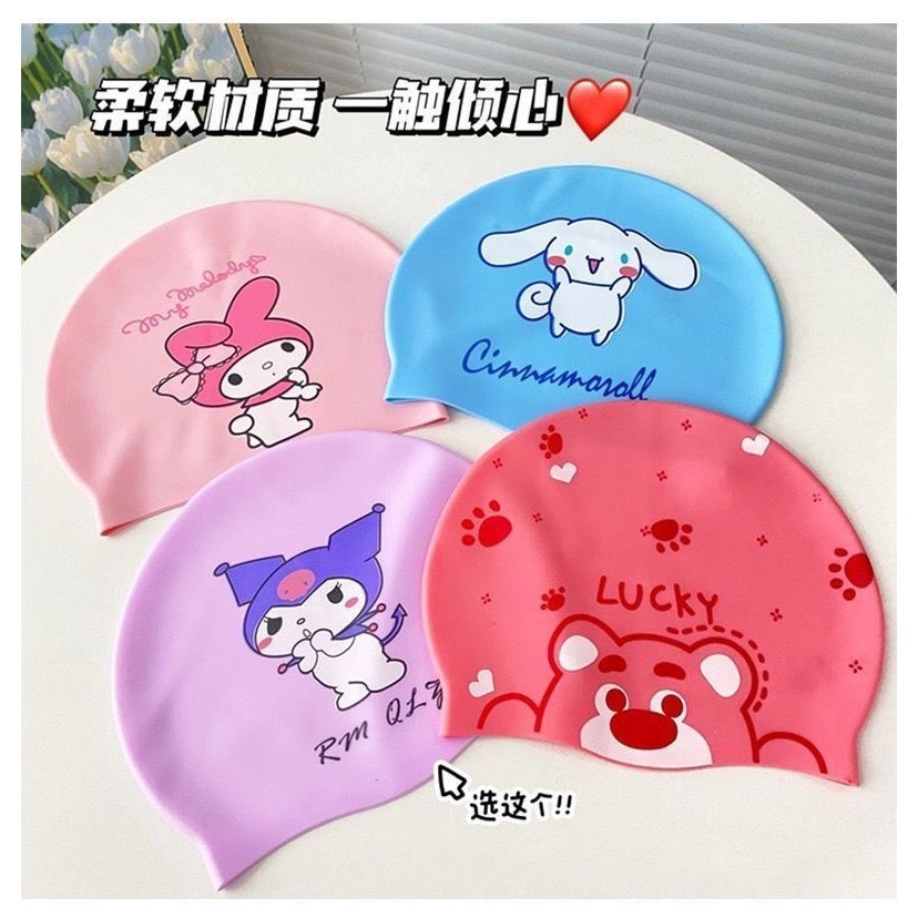หมวกว ่ ายน ้ ําเด ็ กน ่ ารักการ ์ ตูนสาวกันน ้ ําสบาย Strangling Head Fit ชายป ้ องกันหูซิลิโคน Professional หมวกว ่ ายน ้ ํา - รูปที่ 5