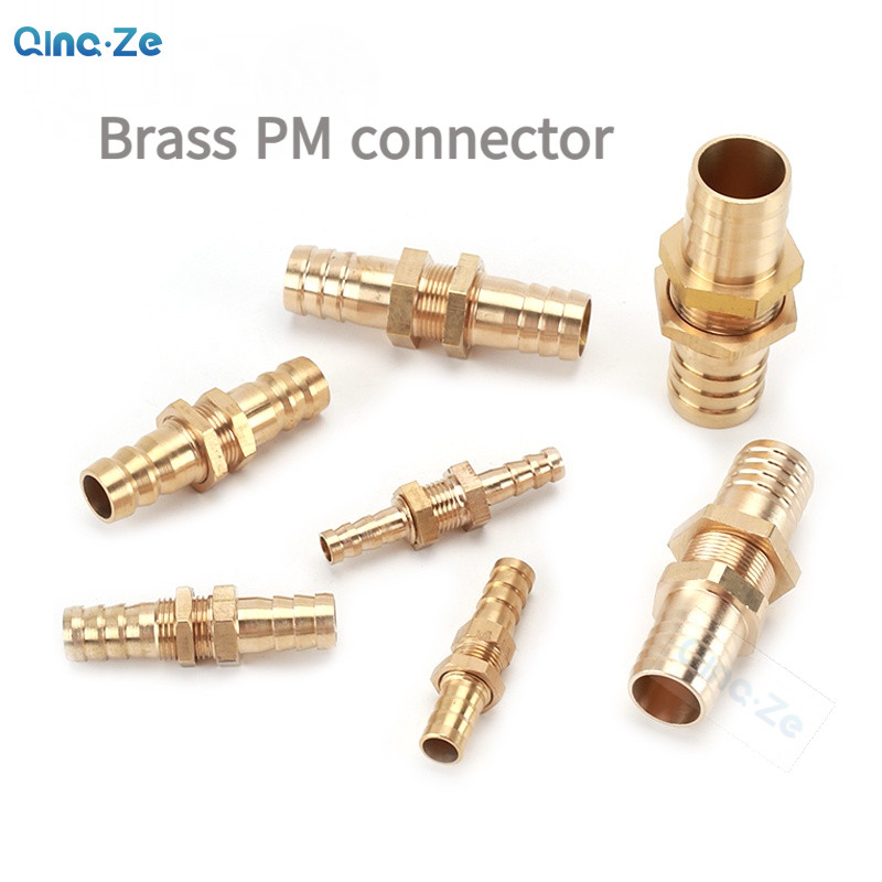 พร้อมสต็อกทองเหลือง Connecto BTPM ท่อ 6 8 10 12 14 16 มม.ท่อ Barb Bulkhead ทองเหลือง Barbed ท่อ Fitting Coupler อะแดปเตอร์เชื่อมต่อสําหรับการใช้แก๊สน้ําทองแดง