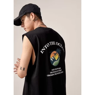 🔥ส่งไวจากไทย🔥 Maisida เสื้อยืดแขนกุด ขนาดใหญ่ ทรงหลวมพอดีตัว พิมพ์มะพร้าว แฟชั่นฤดูร้อนสำหรับผู้ชายและผู้หญิง