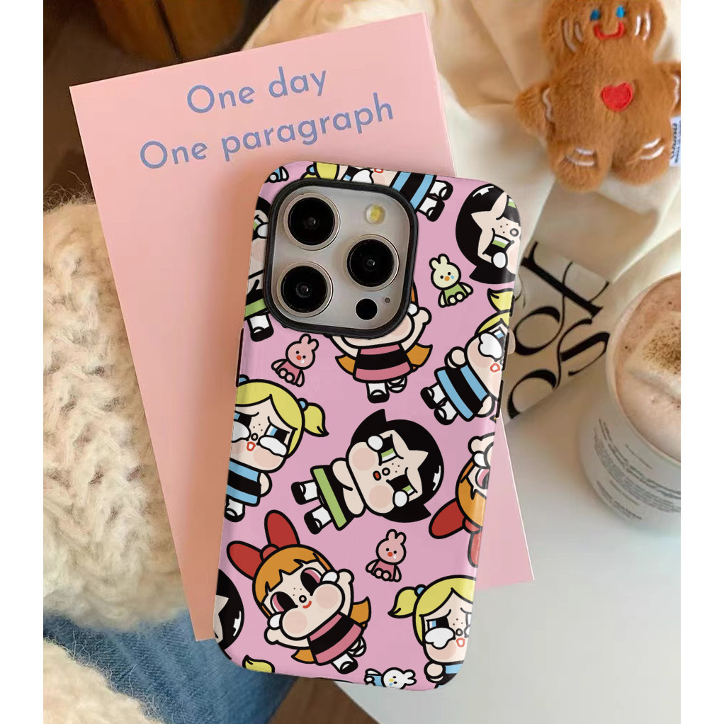 เคสโทรศัพท ์ การ ์ ตูน Crybaby สําหรับ iPhone15ProMax 14Pro 13 XSMAX 8PLUS 2 เคส tpu และ pc มันวาว popmart