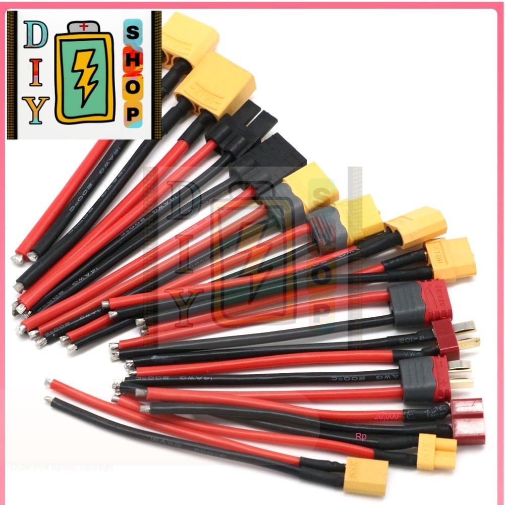 [ส่งด่วนในไทย]ปลั๊กเชื่อมต่อแบตเตอรี่ XT60 XT30 T XT90 MPX TRX ตัวผู้ ตัวเมีย พร้อมสายซิลิโคน 14 18AWG 100 มม. 🇫🇷🇯🇵