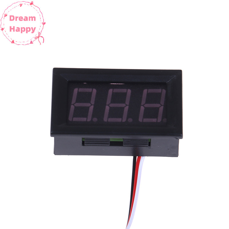 Dreamhappy DC 0-30V 3 สาย LED แผงจอแสดงผลดิจิตอลโวลต์มิเตอร์แรงดันไฟฟ้าโวลต์มิเตอร์มอเตอร์รถยนต์ TH