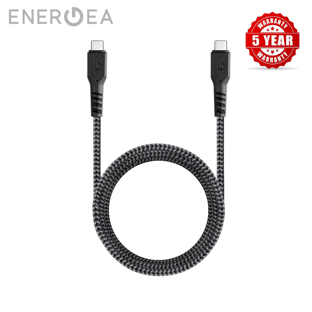 Energea Fibratough สาย USB-C ถึง USB-C 1M 100W USB 3.1 10Gbps Data Transfer- สีดํา