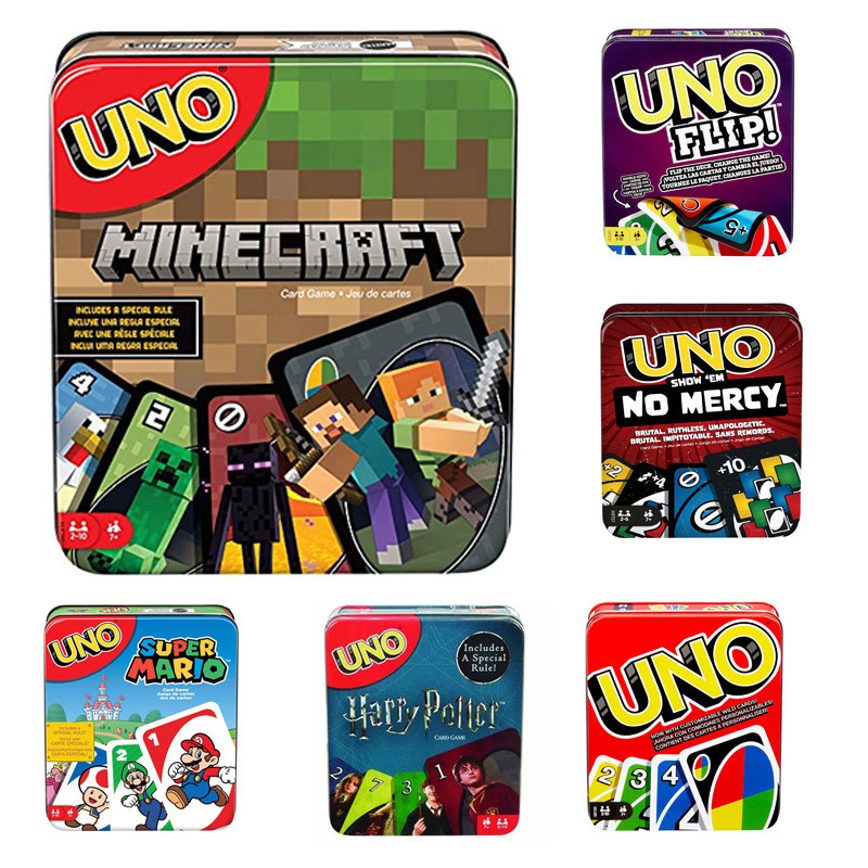 เกมการ ์ ดคลาสสิก UNO Metal Box Edition การ ์ ดเกมครอบครัว