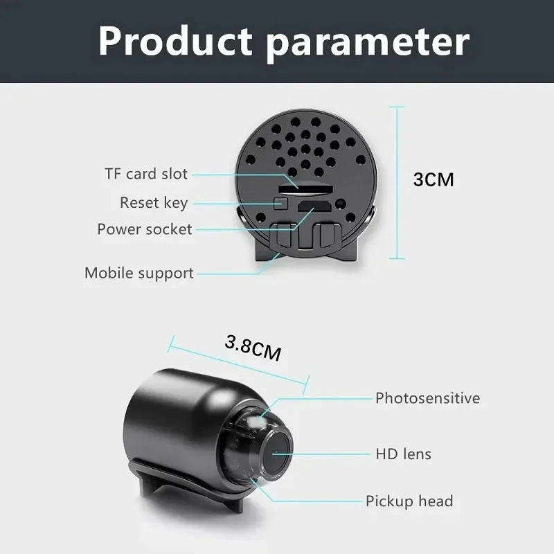 1080p HD Mini กล้อง Wifi IP สมาร์ทบ้านในร่ม Night Vision AI มนุษย์กล้องวิดีโอเสียงวิดีโอไร้สายความปลอดภัยการเฝ้าระวังกล้อง