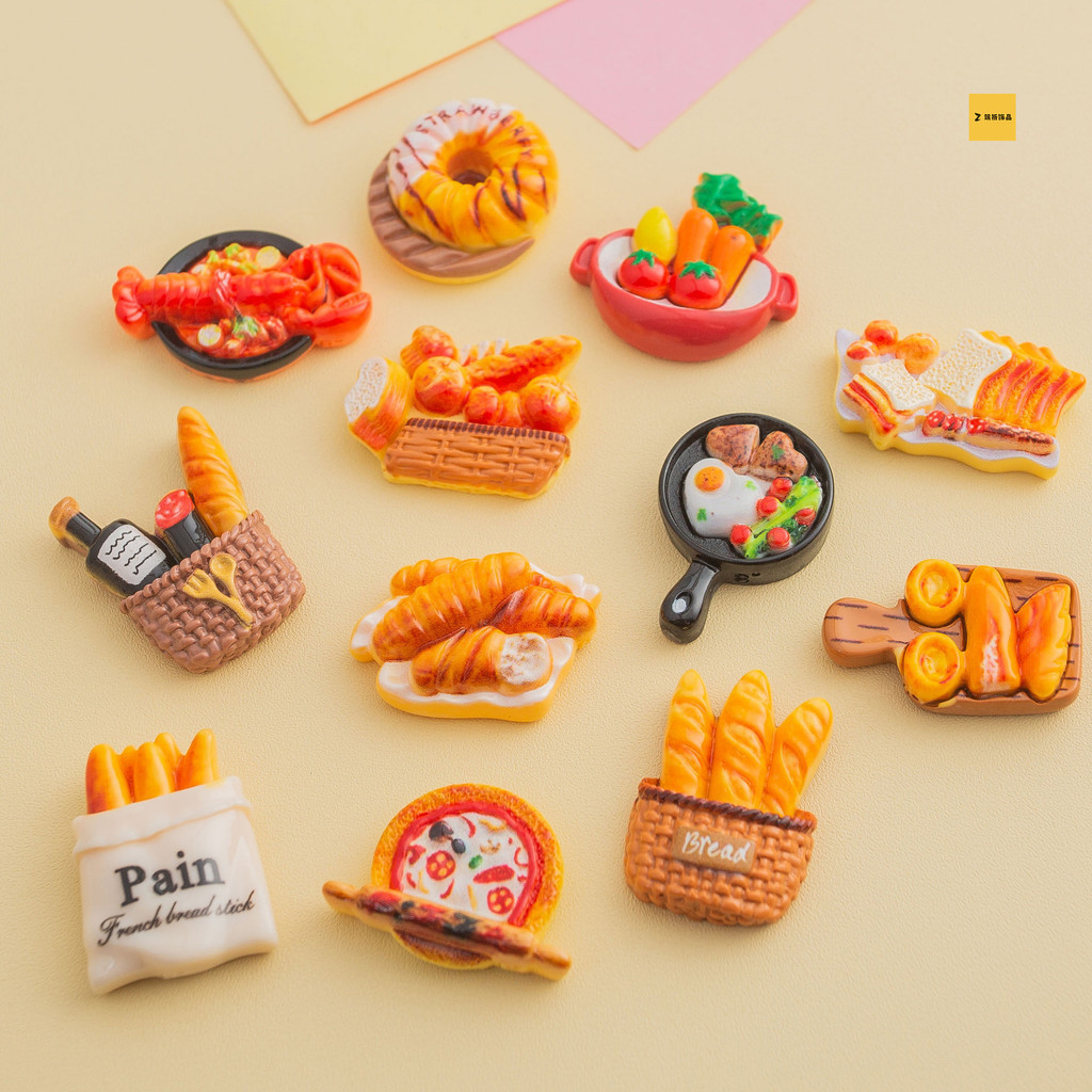 [3 #] ของเล่นอาหารขนมปังกั้งเครื่องประดับทํามือกิ๊บครีมกาวเคสโทรศัพท์หัวเข็มขัดรองเท้าทําเองอุปกรณ์เรซิน ซคิว