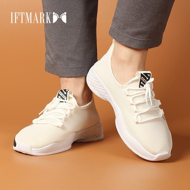 IFTMARK ใหม่ รองเท้าผ้าใบแฟชั่นผู้ชาย แบบผูกเชือกใส่สบาย ผ้านุ่มใส่สบาย ระบายอากาศ[ส่งเร็วพิเศษ]