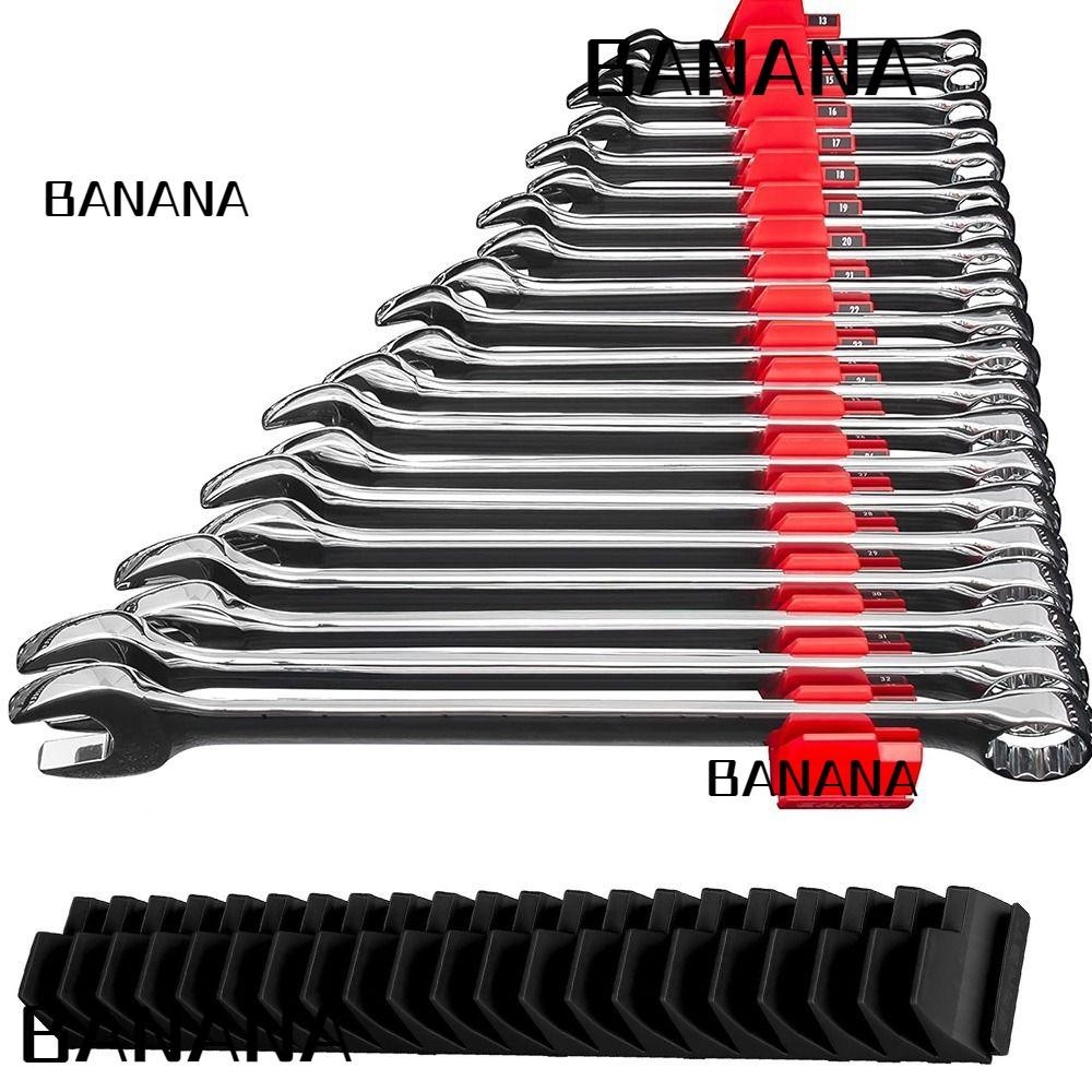 Banana1 ประแจผู้ถือ,เครื่องมือฮาร์ดแวร์แขวนจอแสดงผลประแจชั้นเก็บ,อเนกประสงค์ติดผนัง ABS 23 ช่อง Spanner Storage Holder