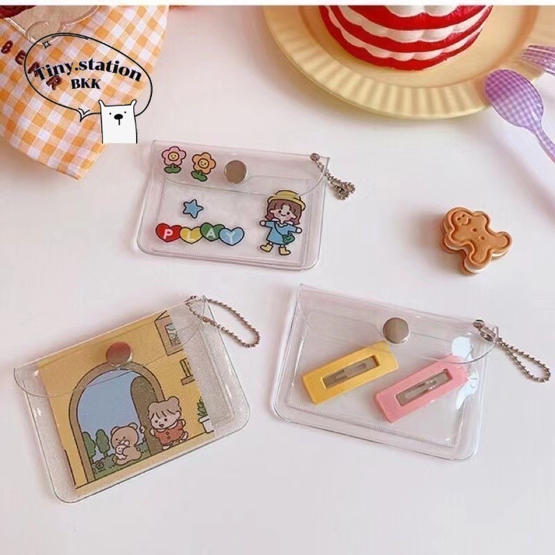 พร้อมส่ง กระเป๋าเครื่องสำอางค์แบบใสมีกลิตเตอร์ สำหรับใส่เหรียญ