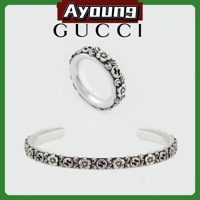 สร้อยข้อมือดอกไม้ Gucci หรูหราใหม่สําหรับผู้หญิง NWDV