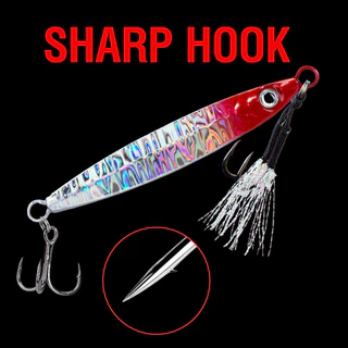 Metal Slow Jig 10-60g Sinking Casting Jigging Bait พร้อม Two Assist Hook สําหรับ Tuna Bass ในเกียร์ตกปลาน้ําจืดน้ําเค็ม